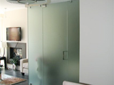 Glass Rooms and Doors: Frame-less Frosted Glass